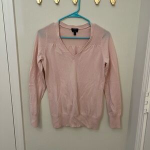 Blush Pink Talbot’s Pure Cashmere V-Neck Sweater, Sz M